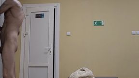 Risky Cum in Public Locker Room – Christian Almost Caught