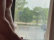 Eddie De Luca Jerking in Hotel Window