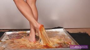 Nylon Feet Stuck - 4K MP4