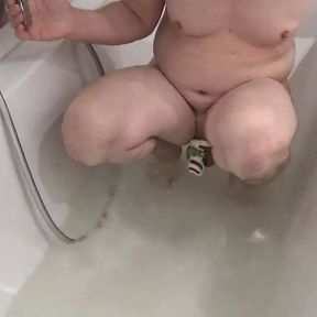 Old Clip from 2017: Taking a Bath with Chastity Cage