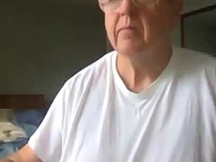 old man jerking his big dick