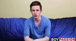 Adorable twink dude Nico Michaelson gets turned on and wanks it