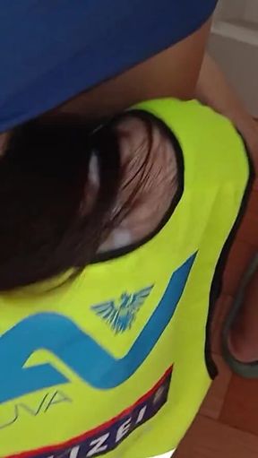 Captivating moment from &quot;Three lesbian cops fucking in the police station&quot;