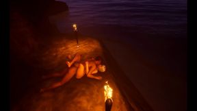 Horny Anime Couple Gets Wild With Beachside Fucking Action