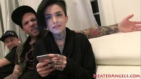 Goth babes showing tits and butts in BTS