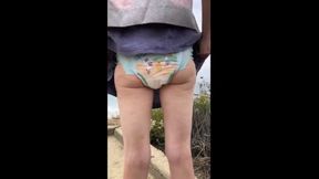 Public Wetting Pull-Ups at the Beach!