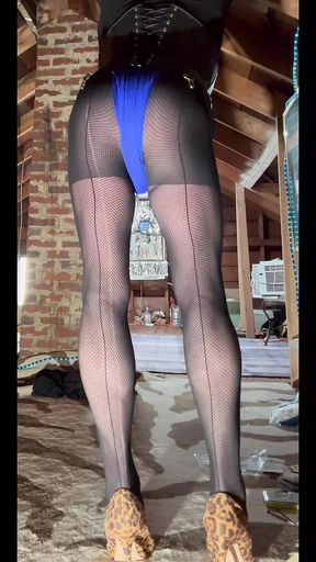 Sexy, Long Legs w Royal Blue Thong - I ALWAYS CUM!