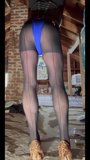 Sexy, Long Legs w Royal Blue Thong - I ALWAYS CUM!