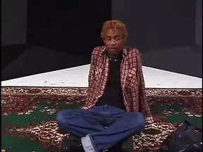 Two naughty gay black men have sex in the floor