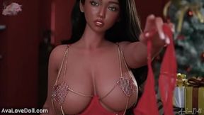 Hot Christmas Doll Shows Off Her Big, Lush Tush In A Passionate Scene