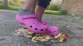 Crocs shoes Crush a lot of fruit