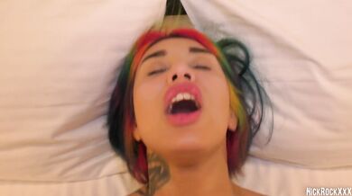 Rainbow teen turned filthy slut her 18th pink slut tongue drip wet pussy