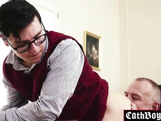 Sexually excited Priest Max Sargeant Rims and Jerks Twink Altar Male Alex Gonz
