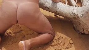 Ladysilva showing off her tanned butt with a very sexy tan line on the beach
