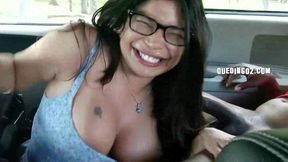 isabella, flame`s riding big cock in park, parking, lot