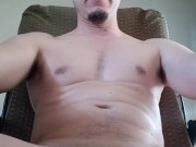 Handsome masculine naked guy with dyed hair is your company tonight POV
