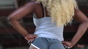twerking in booty shorts