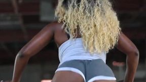 twerking in booty shorts