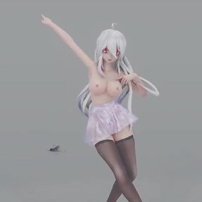 Mmd Brown Eyed Girls Sheer Dress See-through Heels Black Stockings