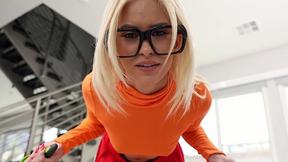 ”GIRLCUM Dirty Velma from Scooby Doo finds the Mo-mo-mo huge black cock - Kiara Cole”