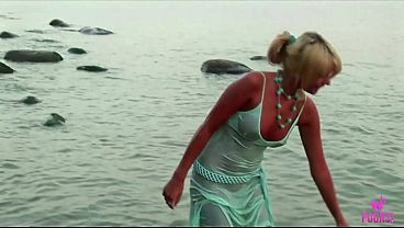 Carmen H'_s Sundress Clings As She Rubs Her Wet Cunt On Sandy Beach!