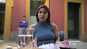 Redhead babe gets an amazing porn debut with a dirty Superman