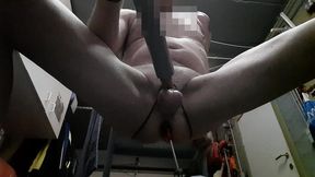 Bondage Anal Fuckmachine and Vacuumcleaner Edging Cumshot