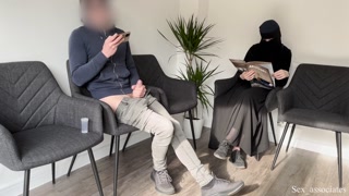 Public Dick Flash in a Hospital Waiting Room! Gorgeous muslim stranger girl caught me jerking off