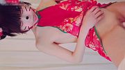 Selfie in a Qipao with a Thick Dildo Masturbation