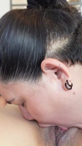 Iconic moment from &quot;My neighbor moans with pleasure when I suck her big ass - shaved pussy&quot;