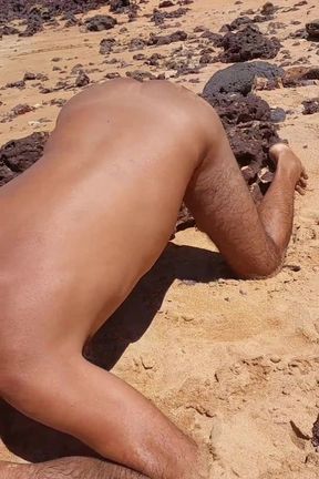 Ladysilva on the Beach Showing off Her Tanned Ass