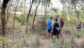 Roughed Up Outdoors: Security Guard Takes On Wild Forest gangbang — GayPornNature 18+