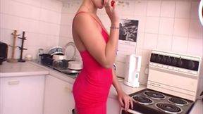 Oiled Brunette Toys Hairy Pussy with Dildos