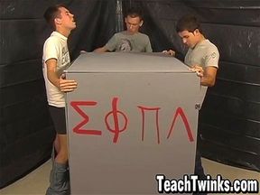 Sweet twink blowing chubby dicks in glory hole for fun times