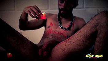 Horror Porn Candle Wax Ritual Summon A Sex Demon And Loud Cumshot Halloween