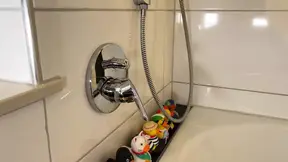 Hot MILF surprises boyfriend while he jacks off