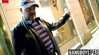 Big daddy pays cash for sex for a cute twink on the streets