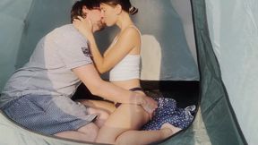 Fuck and Creampie in Tent on Beach