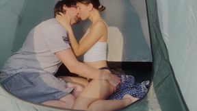 Fuck and Creampie in Tent on Beach