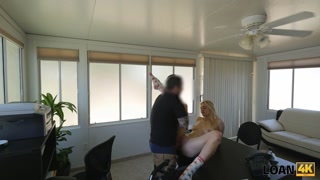 LOAN4K. Obligor takes money lenders pistol in her pussy on purpose