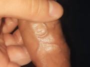 Taking out my micropenis and lotioning it up only to jerk off and then a milky cumshot