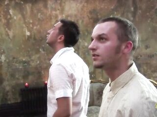 Walking throughout the abandoned abode the ghost hunters keep hearing voices. In the last room, they discover 2 milfs who swiftly entice 'em. A foursome ensues with loads of anal and DP.