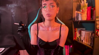 Smoking in vinyl gloves | Astrid