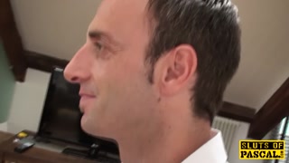 Petite ebony sub sprayed with maledoms cum