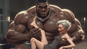 Granny Moaning in Pleasure - Strong Black Man Sucking Her Feet