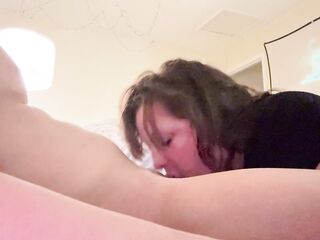 My sexually excited neighbor desires more rod in her mouth and twat