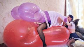 Q1119 Big balloon bursts in big panties - 480p