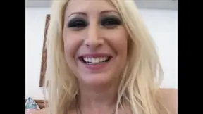 Hot babe Candy Manson sucks huge white dick and takes hard fuck