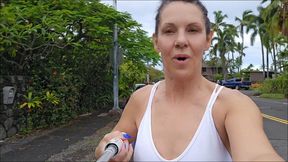 Hiking to ocean in Hawaii