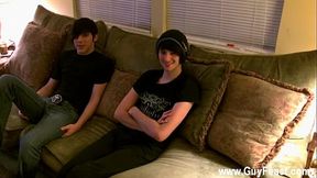 Gay cock Aron met William at a club and was convinced to shoot his